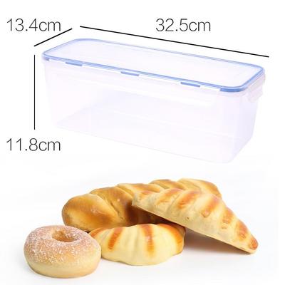 Plastic Bread Storage Box Airtight Food Storage Container Sandwich Bread Keeper With Lid Loaf Bread Container Kitchen Organizer