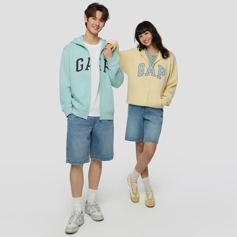 GAP Unisex 2026 Spring Logo Embroidered Loose Fit Zip-up Hoodie