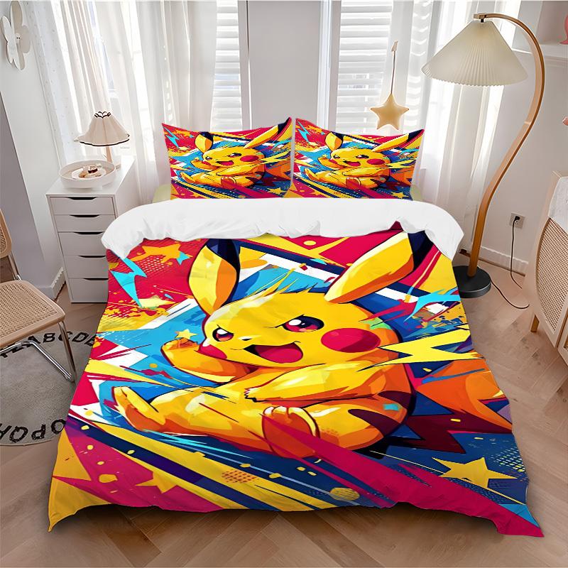 

3-piece Набор постельного белья Пикачу Энергия для гостевой спальни Декор Рождество Хэллоуин Подарки - Все сезоны (Без вкладыша)a1013071 135x200cm