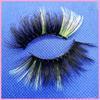 1 Pair Fluffy 25MM Mink Eyelashes Colored Lashes  Bulk Wholesale Pink White Red Blue 5D Mink Lashes Supplies Makeup Tools