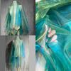 Metallic Color Organza Fabric 50x140cm Breathable Gradient Color Tulle Cloth For Wedding Dress Evening Gown Sewing Craft