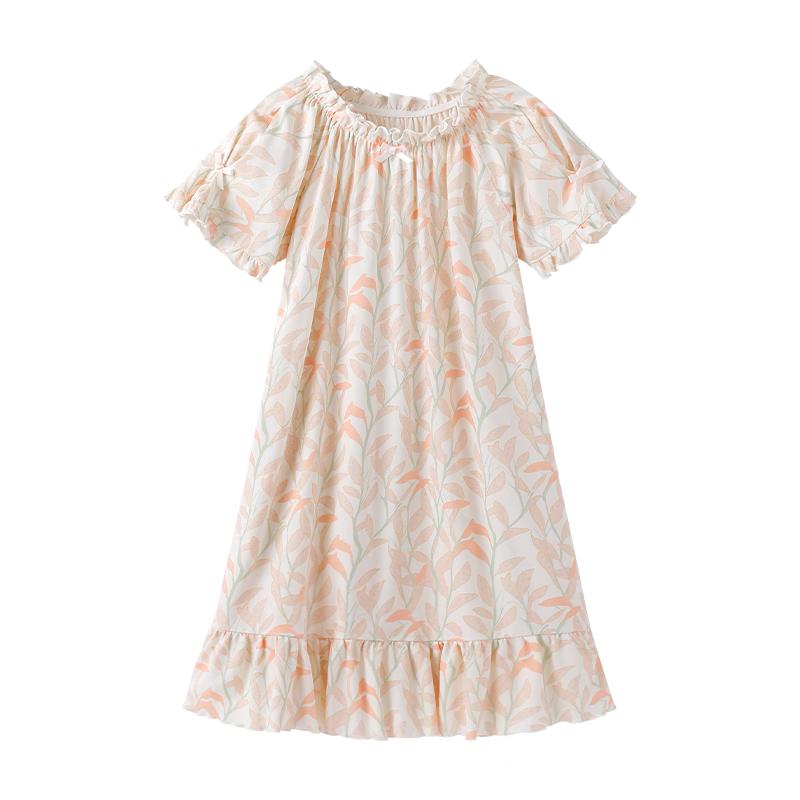 YEEHOO Girls  Avocado Skincare Antibacterial Cotton Sleep Dress 140