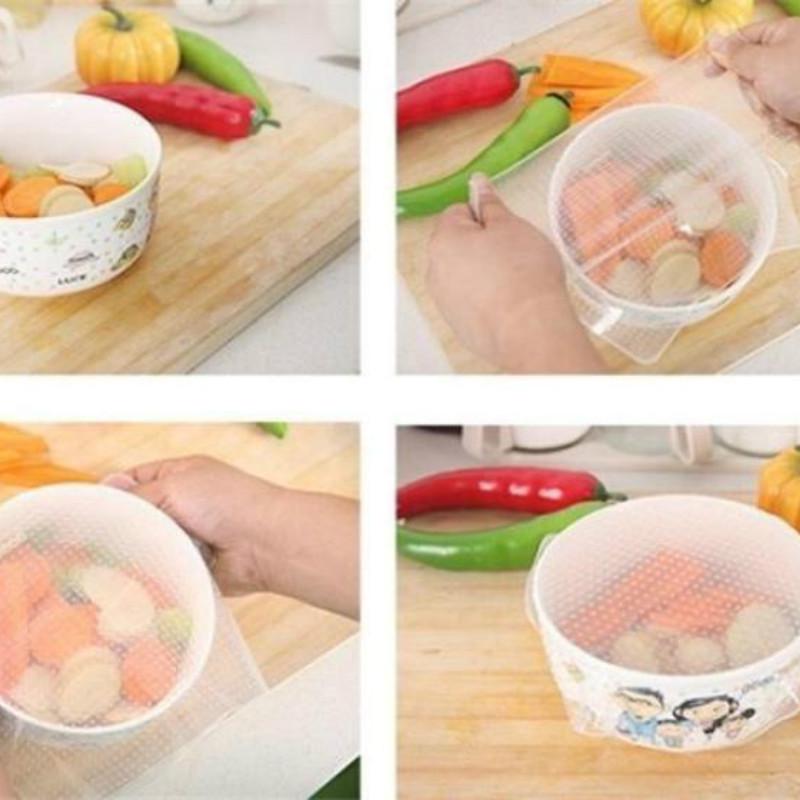 Lids Food Wrap Clear Reusable Silicone Wraps Seal Cover Stretch Fresh Keeping Kitchen Tools