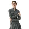Women's Slim Fit Cashmere Cardigan with Double Zipper - Warm Lapel Knitwear for Autumn/Winter.