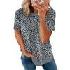2024 Summer New Arrival Leopard Print Print Short-Sleeved T-shirt Female Fashion Style Fashion Pullover Round Neck Half-Sleeve Top Female