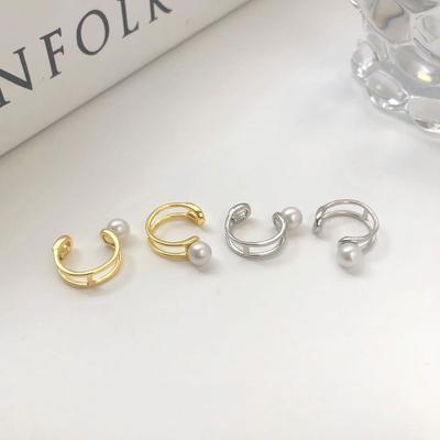 Pearl French Retro Ear Piercing Without Gospel Ear Bone Clip Temperament Simple Design Earrings