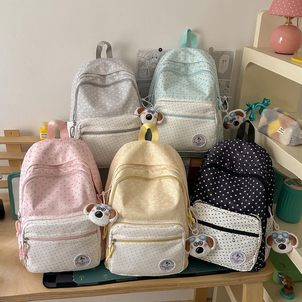 Schoolbag Korean version ins high value youth girly feeling backpack primary school bag female sweet soft sister middle school student backpack