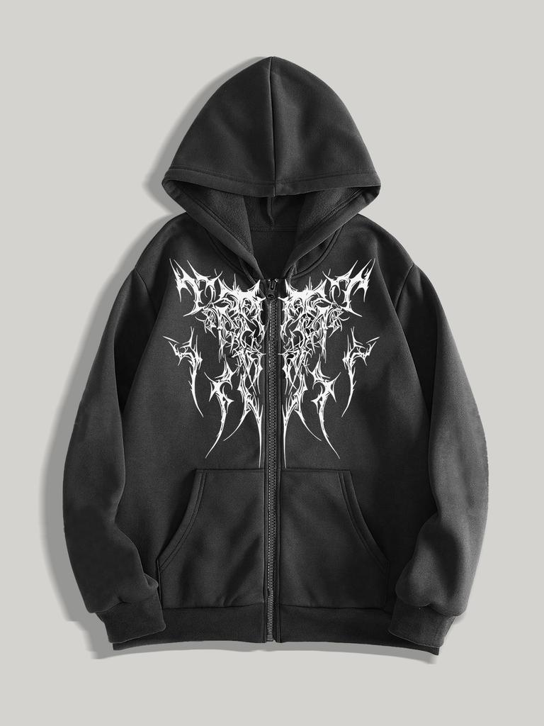 Mens Zip Up Hoodie - Sweatshirts for Men Y2K Vintage Long Sleeve Sweatshirt Streetwear Pullover with Pocket