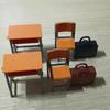 3/6 Stück 1/12 Puppenhaus Miniatur Klassenzimmer Rucksack Ornamente Freizeit Vintage Mini Schreibtisch Simulation Schultaschen Möbelmodell