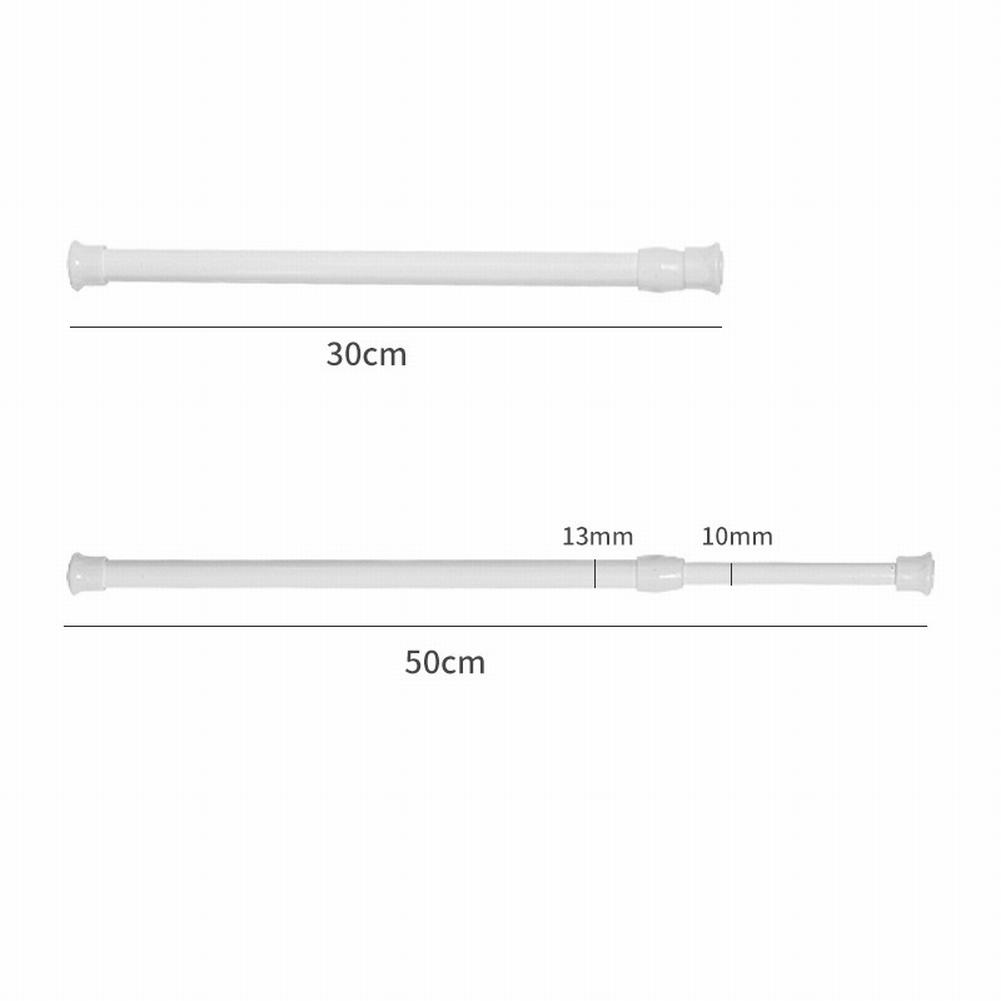 Extendable Curtain Pole for Bathroom Spring Loaded and Tool Installation