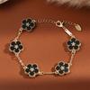 ZAKOL Brand 5 Pcs Plum Blossom Flowers Bracelet for Women Plant Five Leaf Flower Stainless Steel Chain Bracelets Zircon Gifts