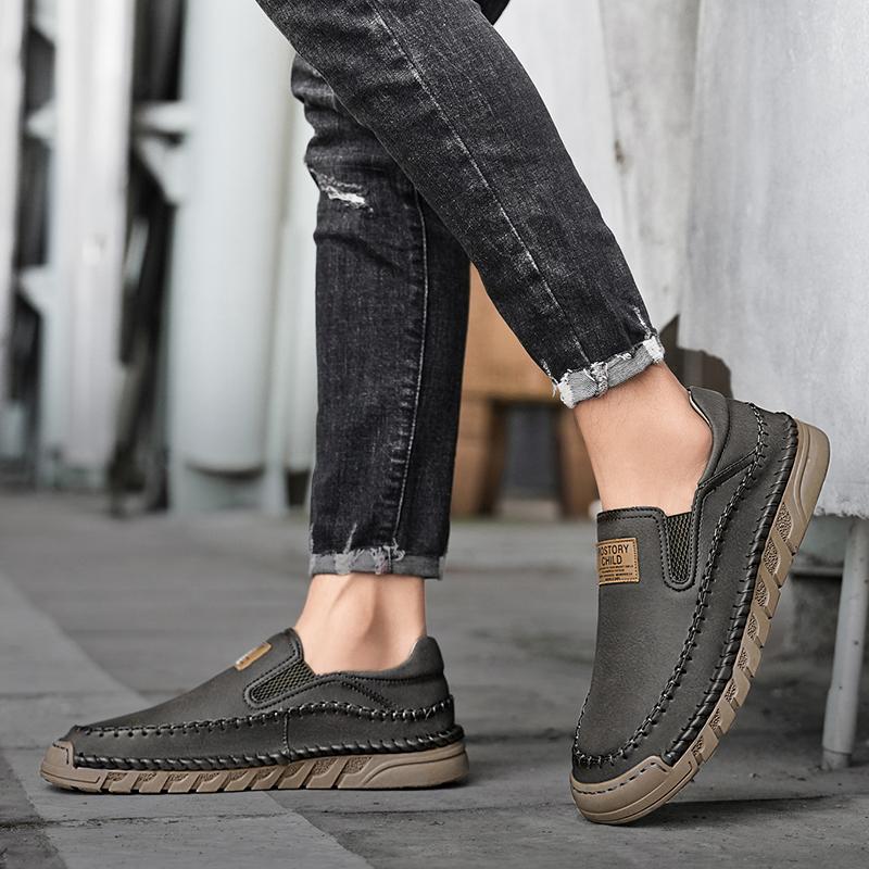 38-46 Outdoor Leather Shoes Mens Hiking Sneakers Car Driving Shoes Leather Large Size Ankle Boots