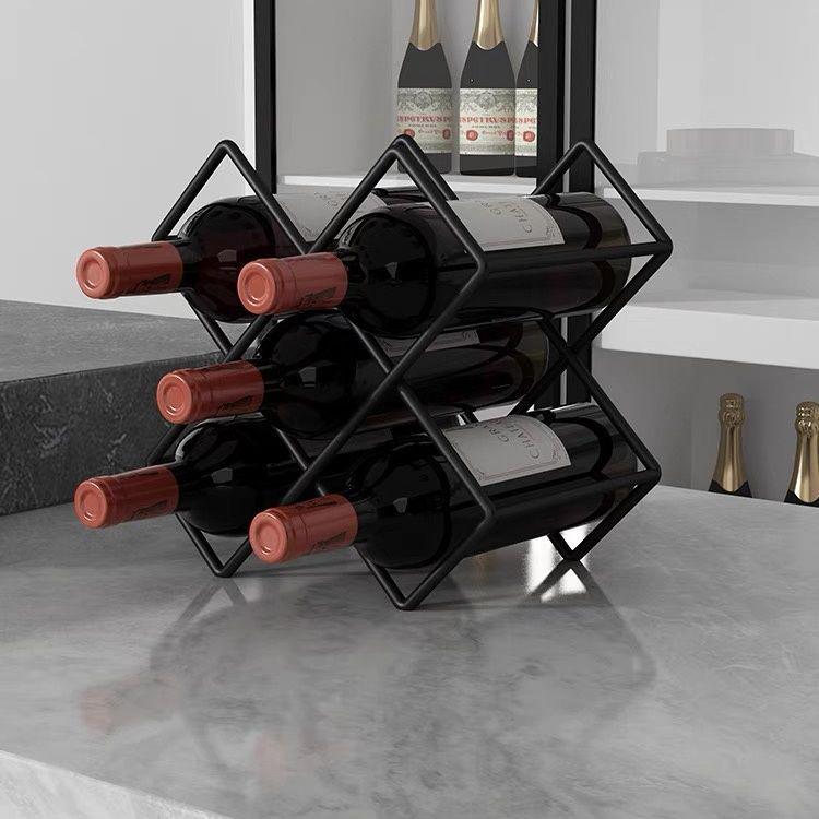 

Household Wrought Iron Wine Rack for Multi-Bottle Display and Storage