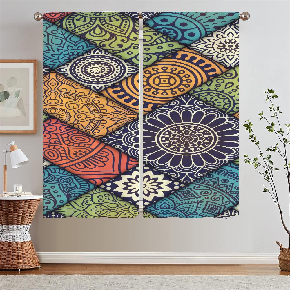 

Kitchen Curtain for Living Room Art Pattern Curls Ready Curtains Cheap Things With Free Shipping for Home Interior Curtains the W50xH70cmx2pcs-CL