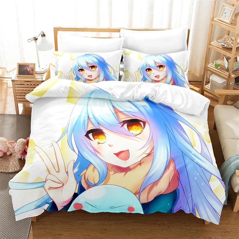 Anime Bedding Set That Time I Got Reincarnated As A Slime Rimuru Kids Gift Duvet Cover Pillowcases Queen King Single Size