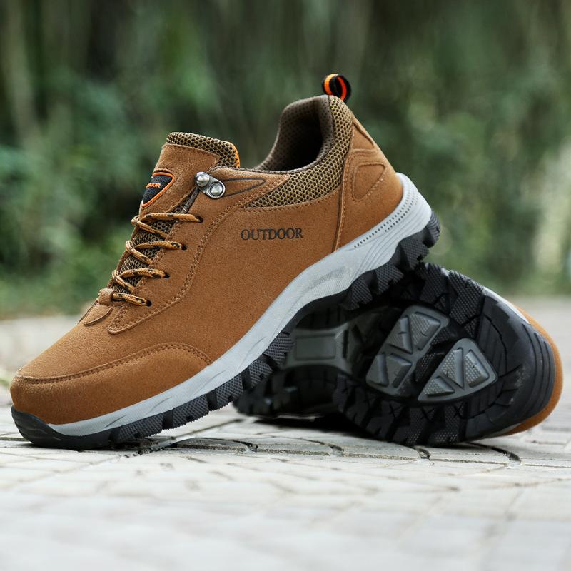Fashion Waterproof Hiking Shoes Men Wear Resistant Leather Sports Shoes Men Sneakers Comfortable Outdoor Walking Sneakers For Men Shoes