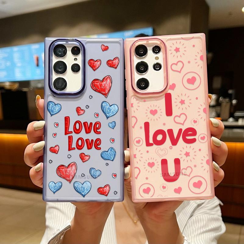 

Романтический чехол для телефона «Любовная пара» для Samsung S23 S22 Ultra S21FE A54 A34 iPhone 15 Pro Max 14 13 12 11 Силиконовый прозрачный противоударный чехол с рисунком сердца