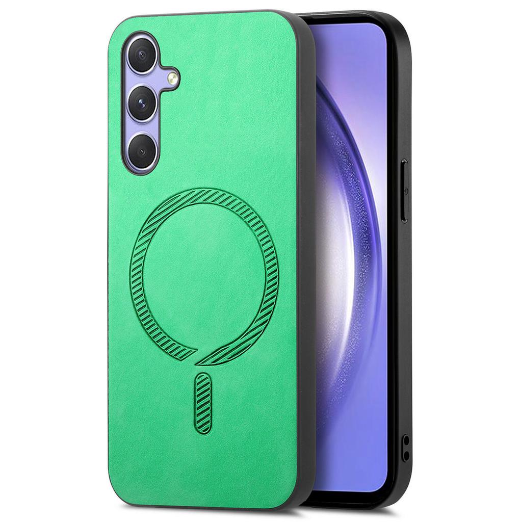 For Samsung Galaxy A54 5G Leather Back Case Compatible with MagSafe Skin-Touch Phone Cover