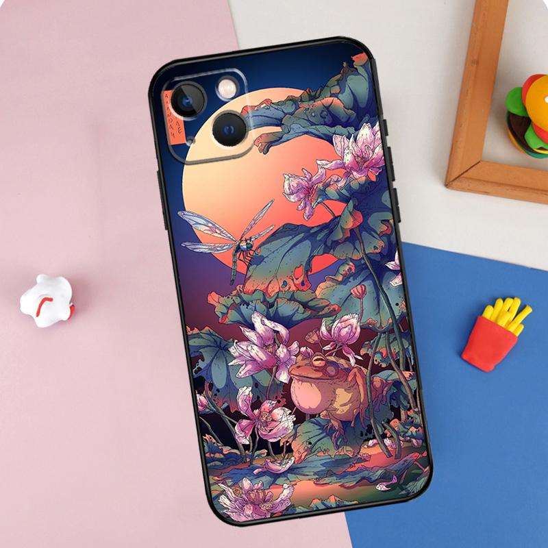 Japanese Style Art Japan Phone Case For iPhone 16 Pro Max 11 12 13 14 15 Pro Max Mini XR 15 16 Plus 16e Cover Shell