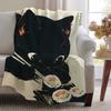 Blanket Throw Black Super Cosy Plush Living Sushi Room Sofa Couch Childish Birthday Cat Gifts