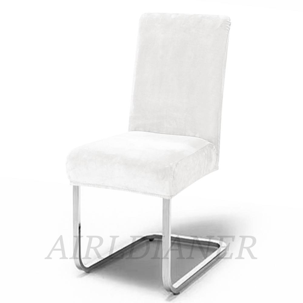 Soft Velvet Chair Covers Thick Solid Color Chair Seat Cover Stretch Dining Room Chair Slipcover Office Banquet Restaurant 1Pc