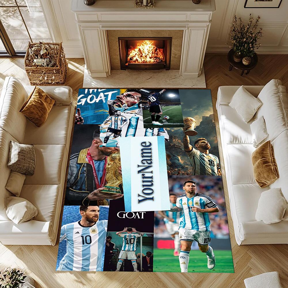 Messi 397 Customizable Name Floor Rug Office Rug Perfect for Game Room Study room Dormitory Decorate room Antislip Carpet Office home decor