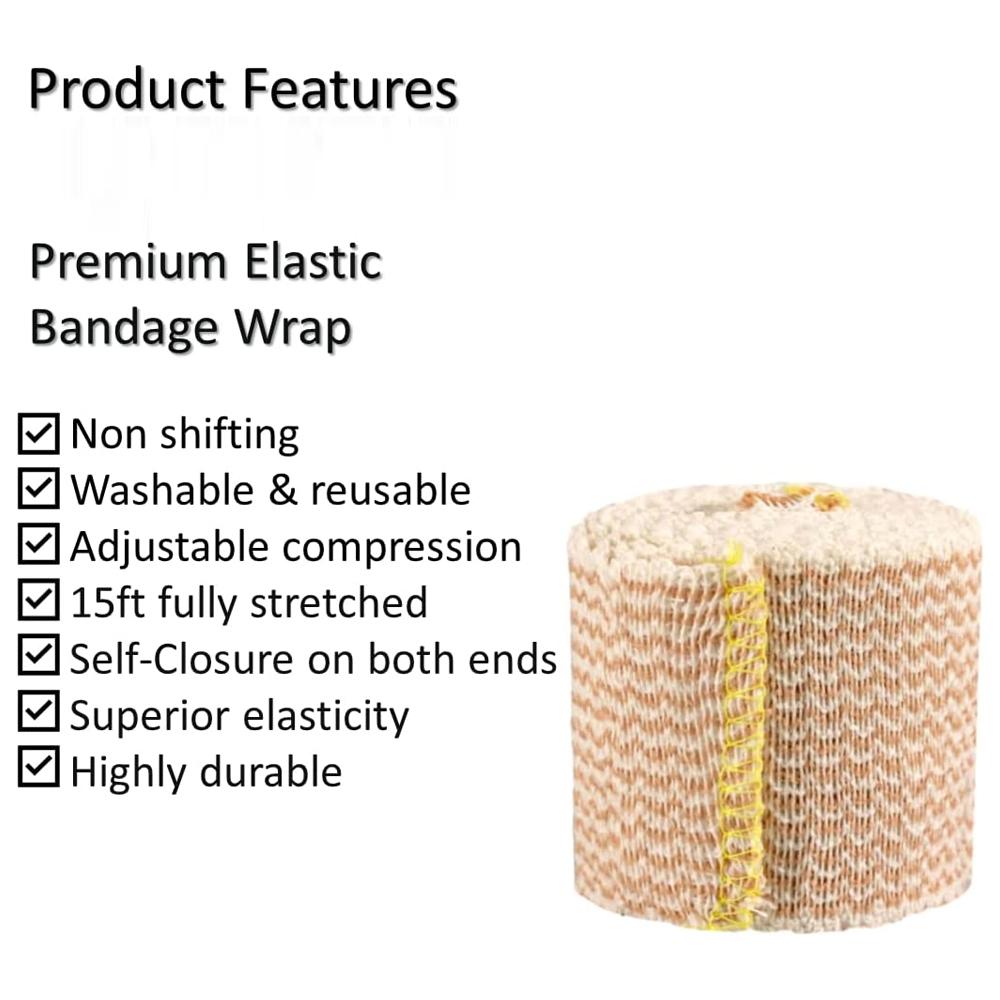 Elastic Bandage Wrap Cotton Latex Free Compression Bandage With Touch Closure For Sports Support First Aid
