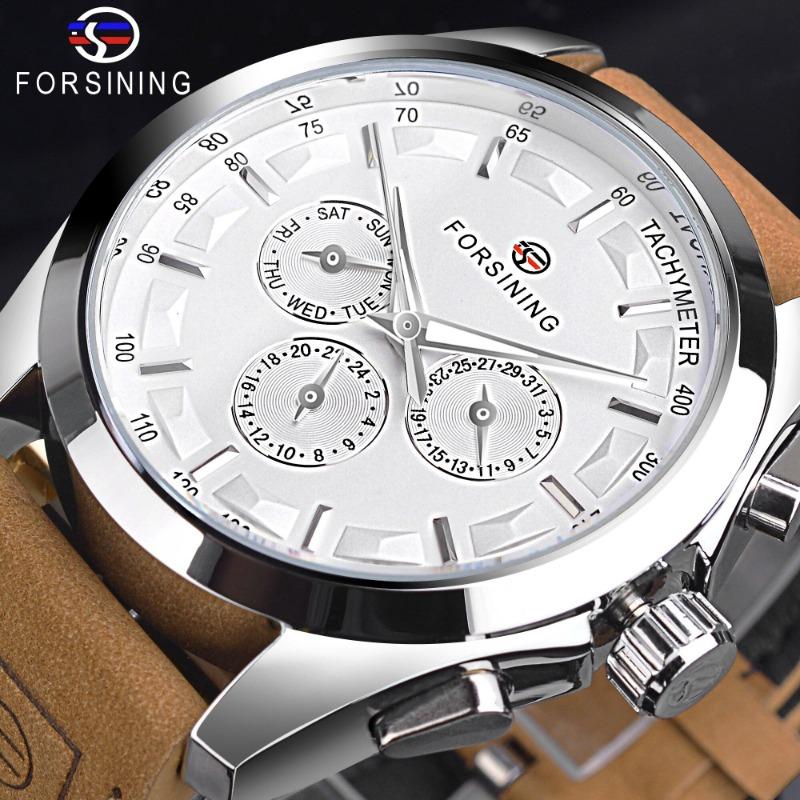 FORSING Men's Fashion Trend Hollowed Out Mechanical Watch Automatic Watch