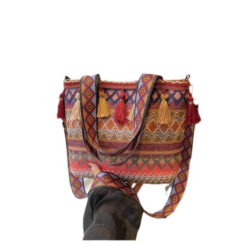 Trendy and Retro Crossbody Bag Summer Fringed Single-shoulder Women's Bag Large-capacity Tote Bag