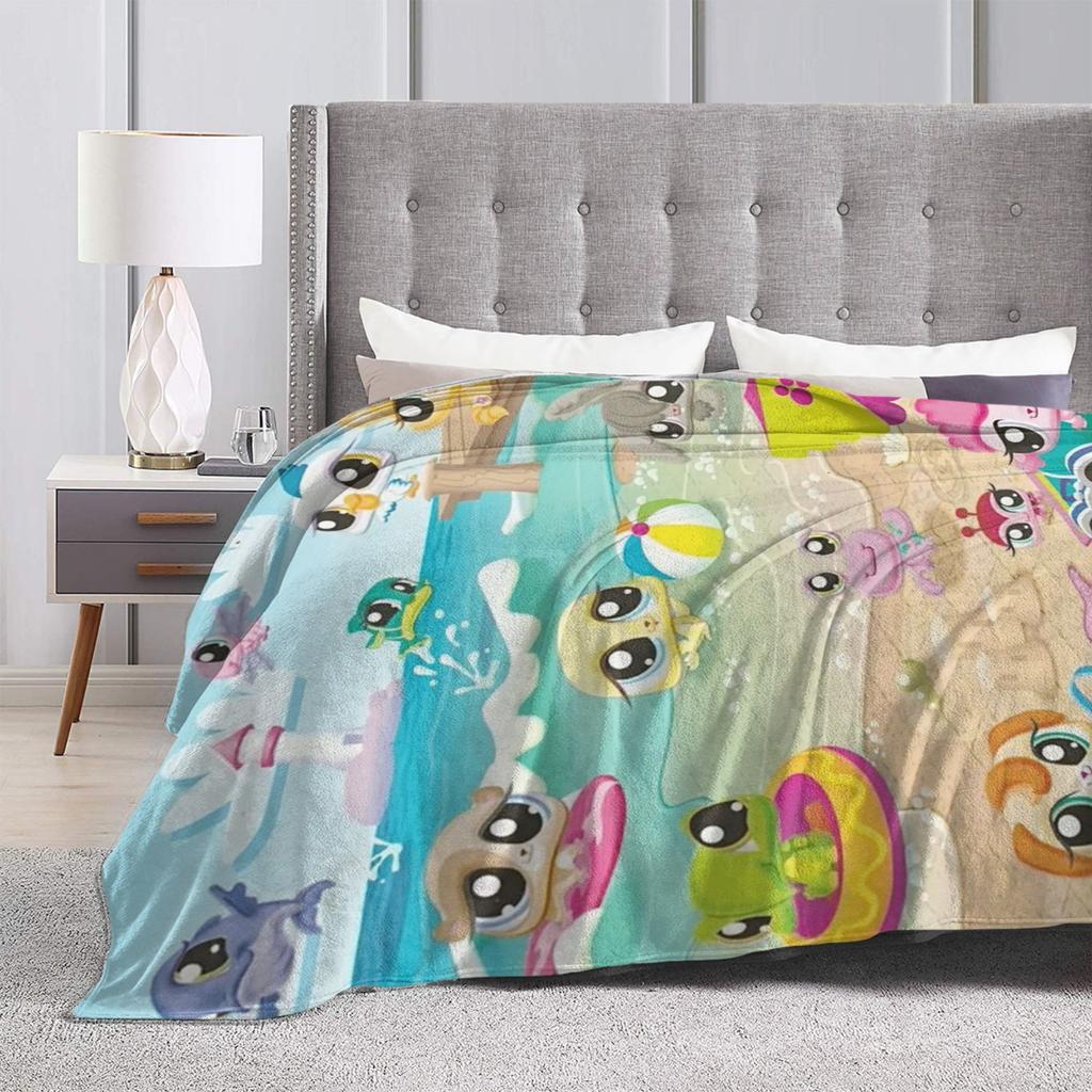 Littlest Pet Shop Blanket  Super Warm Comfortable Plush Throw Blanket For Child Couch Chair Sofa Bed Flannel Bedspread Bed Cover