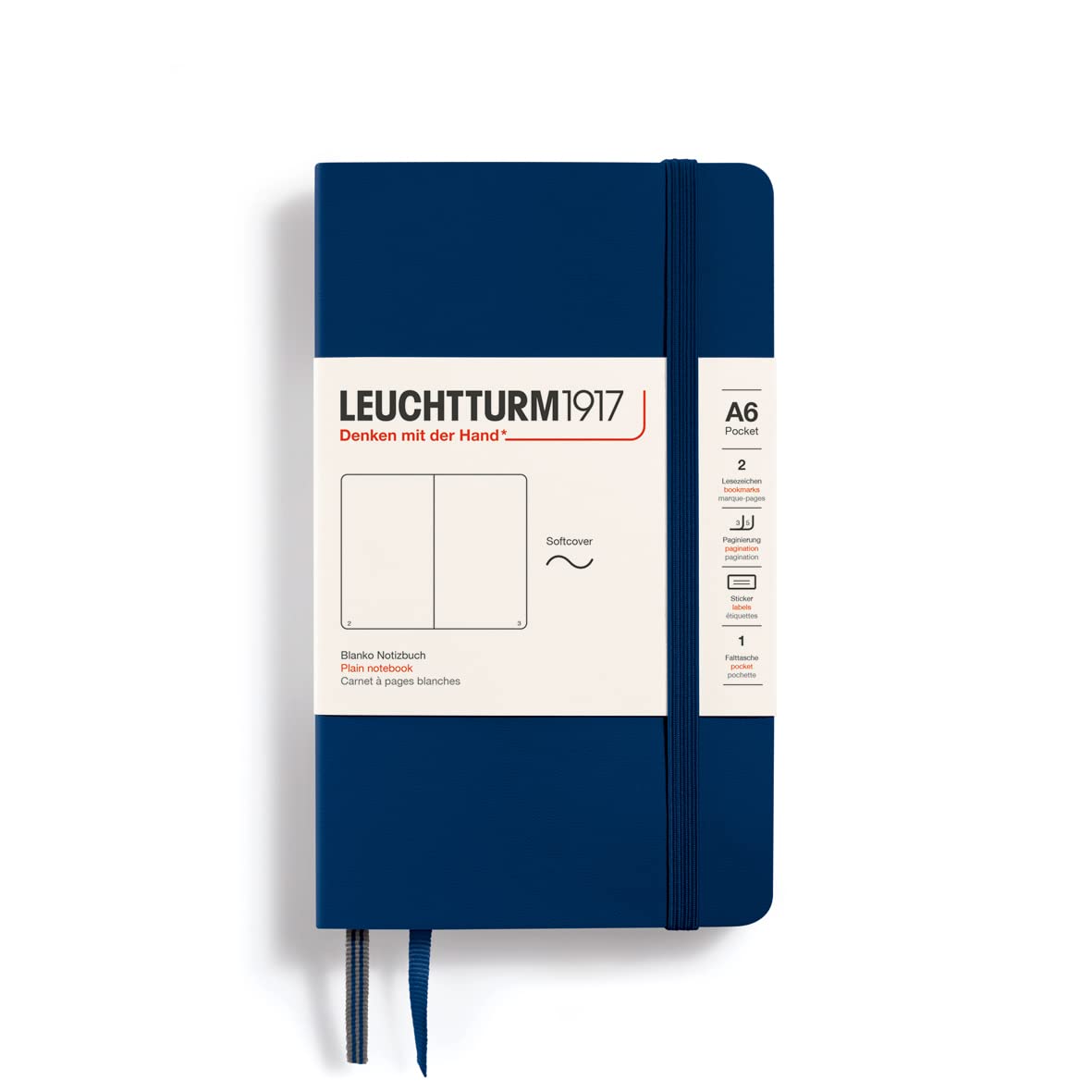 

LEUCHTTURM1917 Notebook A6 Plain Softcover Navy 349302