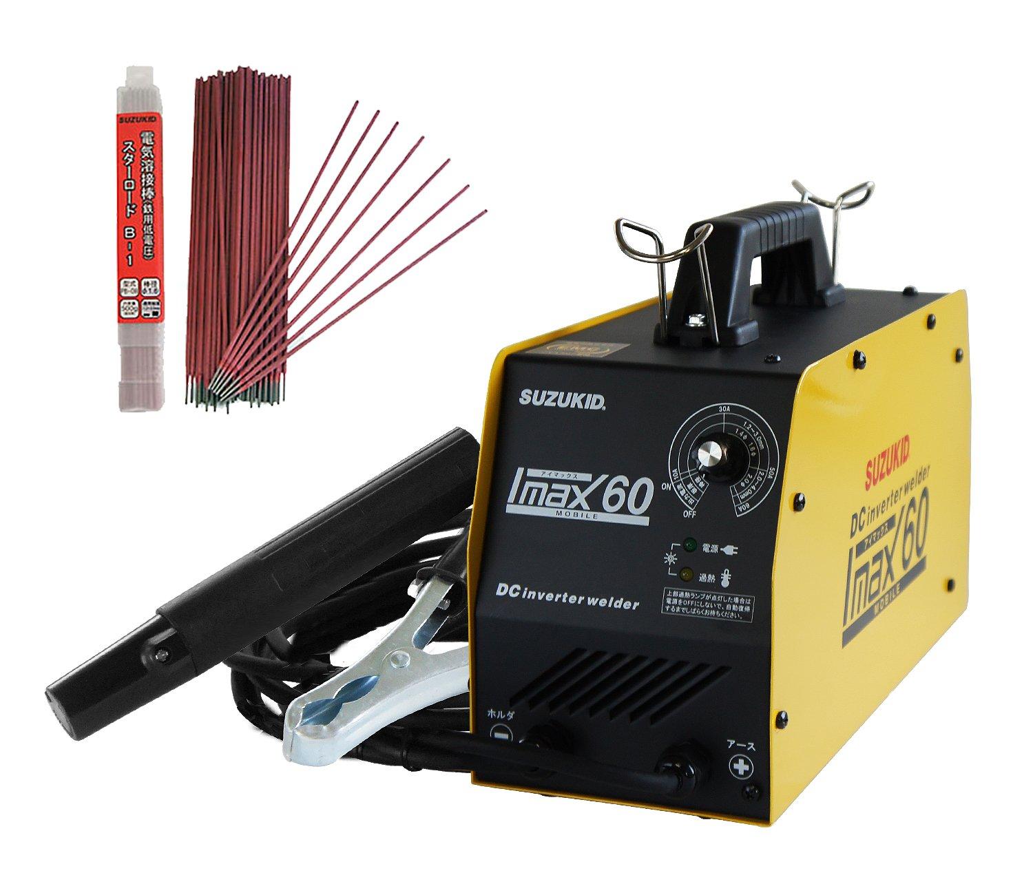 

Suzukid iMAX 60 DC Inverter Welding Machine with Diameter x 500g Welding Rods 100V 1.6mm Low-Voltage (Single-Phase Only)