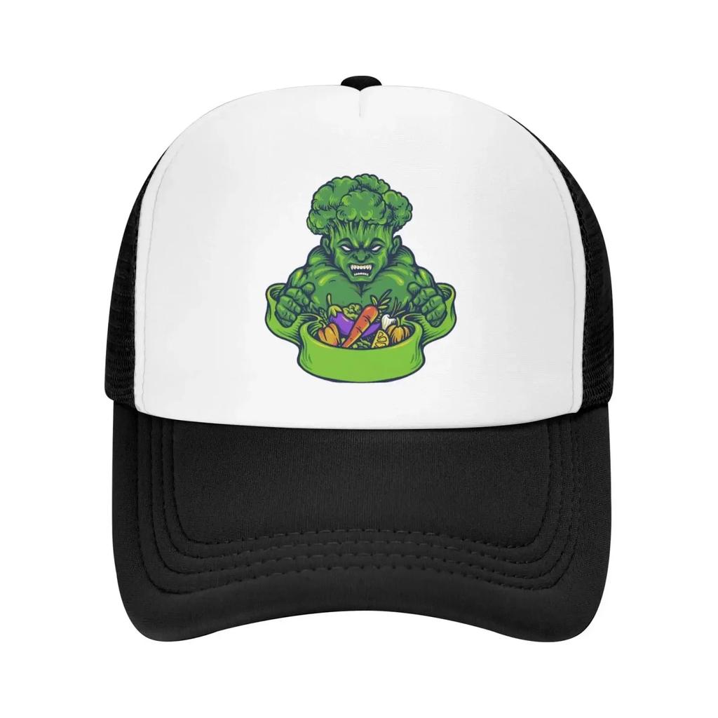 Broccoli Strong Vegetarian Mesh Trucker Cap Breathable Dad Baseball Hat for Unisex Women