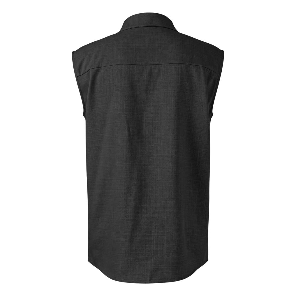 Men Sleeveless Button Down Shirt Casual Classic Fit Summer Lightweight Shirt with Chest Pocket for Daily Wear