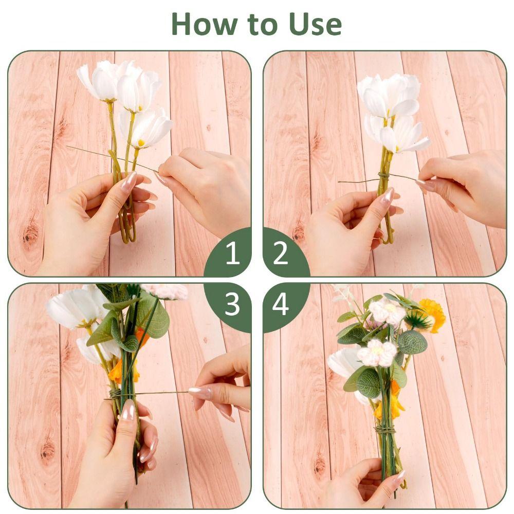 Flexibler Eisendraht Blumendraht Stiele Papierummantelter Blumendraht für 100 Stück Blumenarrangements