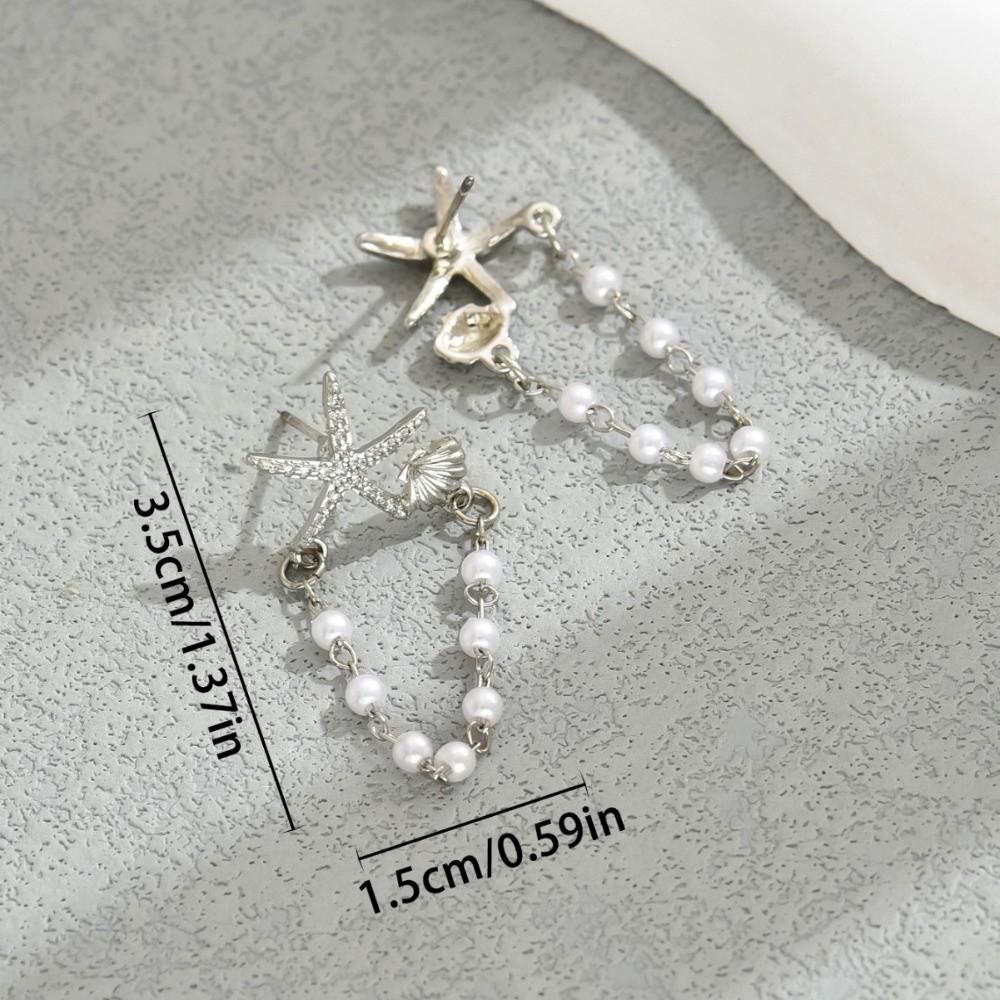 Imitation Pearl Starfish Dangle Earring Bohemian Sea Star Jewelry New Stud Earrings  Beach