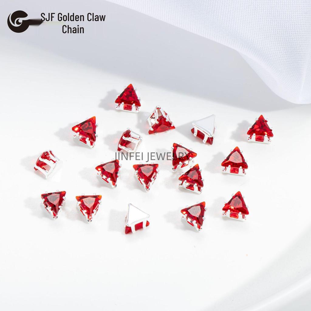 Strass con Griffa a Triangolo: Zircone di Vetro Cristallino 4x4/5x5mm per Braccialetti Fai da Te