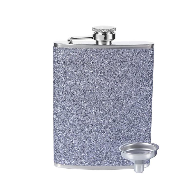 Portable Leather-Wrapped Stainless Steel Hip Flask