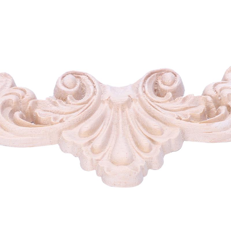 2025 Trend 5X Wood Carved Corner Onlay Applique Frame Decor Furniture Craft Unpainted Type:20 X 5Cm