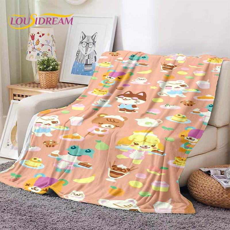 Cute Animal Crossing New Horizons Cartoon Soft Blankets,Throw Blanket Comfortable Blanket for Picnic Beds Sofa Home Bedroom Kids
