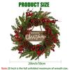 high quality20-Inch Classic Christmas Wreath with Artificial Pinecones & Berries - "Merry Christmas" Festive Door Decor for Indoor/Outdoor Holiday