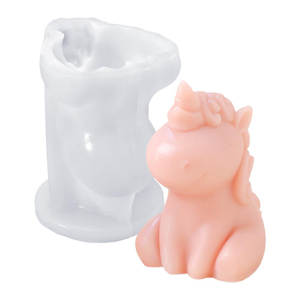 3D Cartoon Kitten & Unicorn Candle Mold Silicone Rabbit DIY Aromatherapy Epoxy Mold