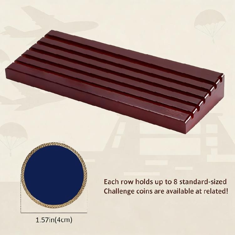 Wood Coin Holder Featuring MultiTier Configuration Allowing Display Showcase Stand Suitable for Enthusiasts Present