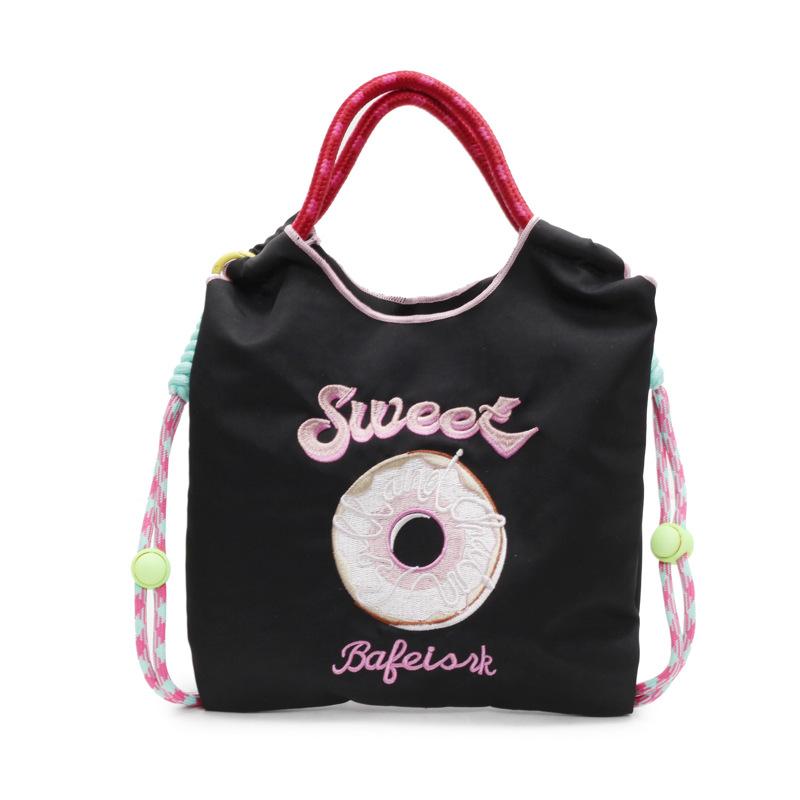 Embroidery Donut Nylon Bag Women's New Fashion Mini Commuter Bag Shoulder Messenger Bag