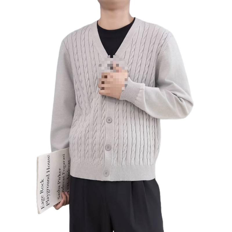 2025 Men's Trendy V-neck Knit Cardigan Sweater for Spring & Autumn