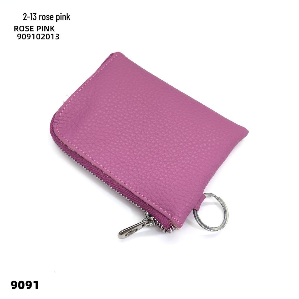 Wielofunkcyjny portfel na monety i wizytownik ze skóry bydlęcej z kółkiem na klucze