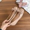 Women's Height-Enhancing Low-Cut French Mary Jane Flats, Versatile Square-Toe Bow Shoes for Dresses