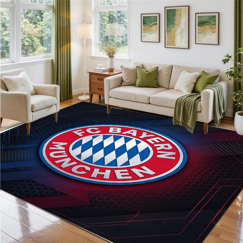 Bayern Munich Design Crystal Velvet Rug Soft Decorative Mat for Bedroom Entrance