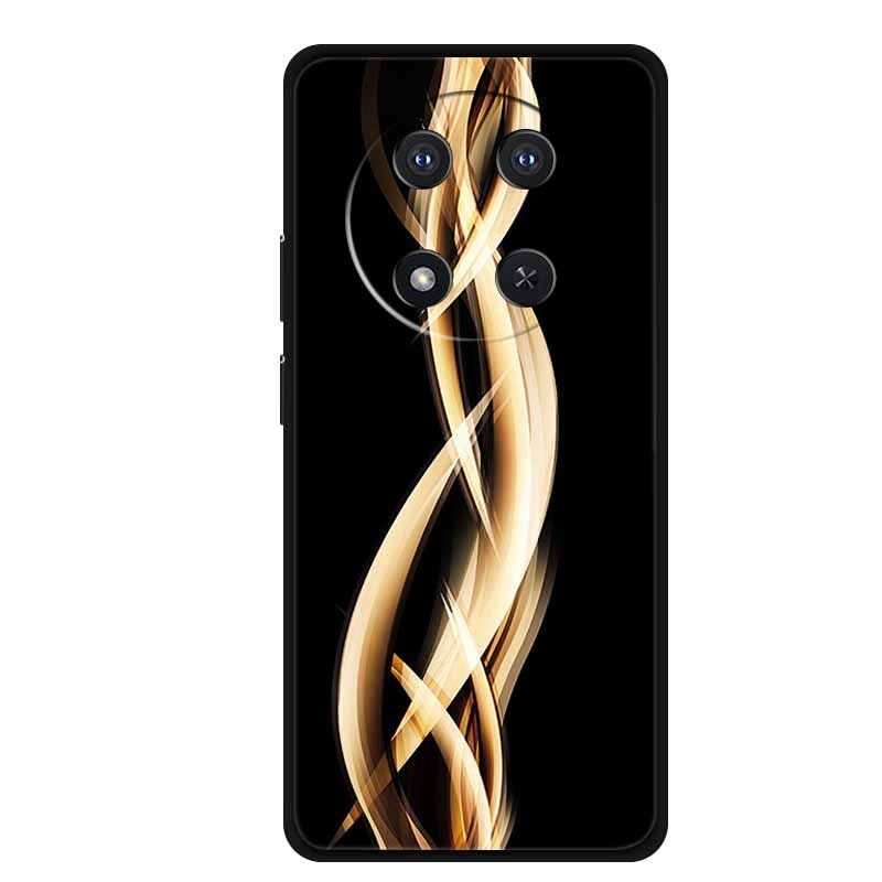 For Honor X9c Case X 9 c Coque Flowers Black Silicone TPU Soft Back Cover For Honor Magic 7 Pro Magic7 5G lite Phone Case Funda