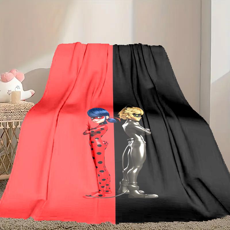 1pc Snug Ladybug Blanket, Lightweight & Durable Print Blanket, Perfect for Home, Couch, Bed, Picnic, Travel, Office